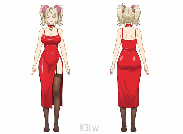 エレガントな赤いドレス Elegant